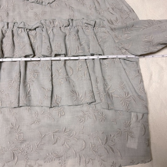 Zara Embroidered Bell Sleeve Blouse NWOT - Picture 7 of 10